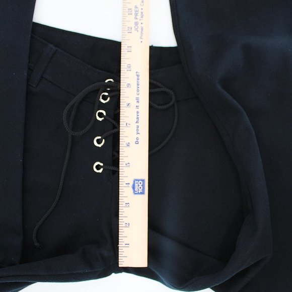 Lip Service Black Lace-Up Corset Pants SZ L Gothic Punk Low Rise Cotton Y2K Alt - Picture 6 of 15